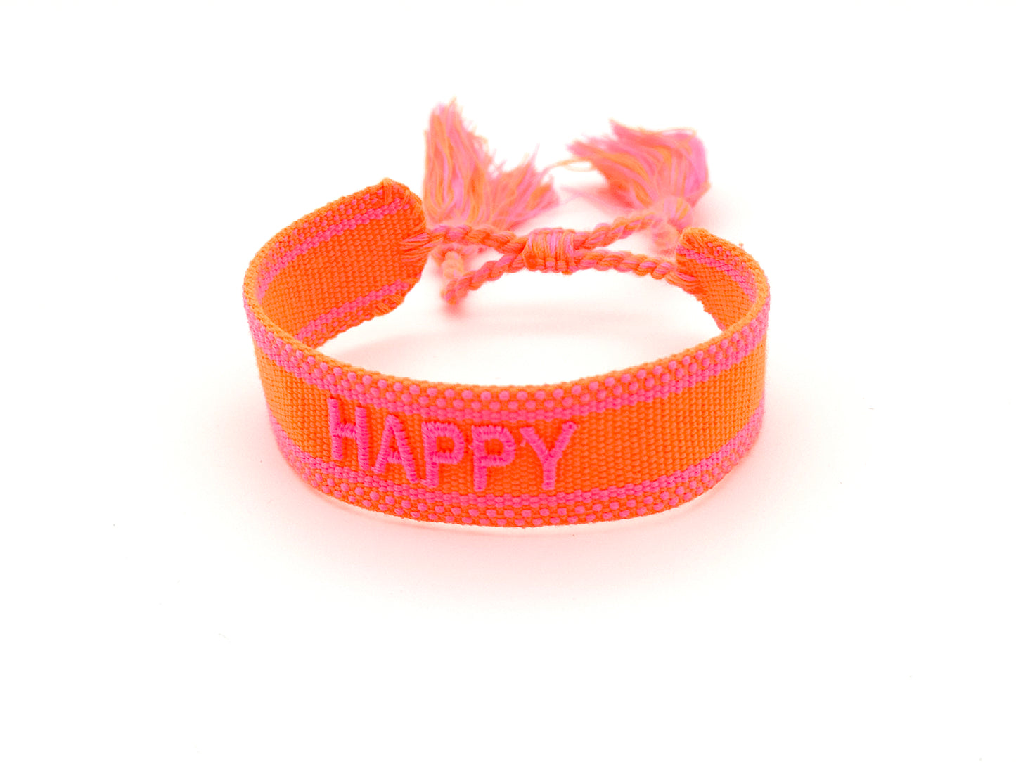 Stoffarmband edel gewebt im Boho Style "Happy"