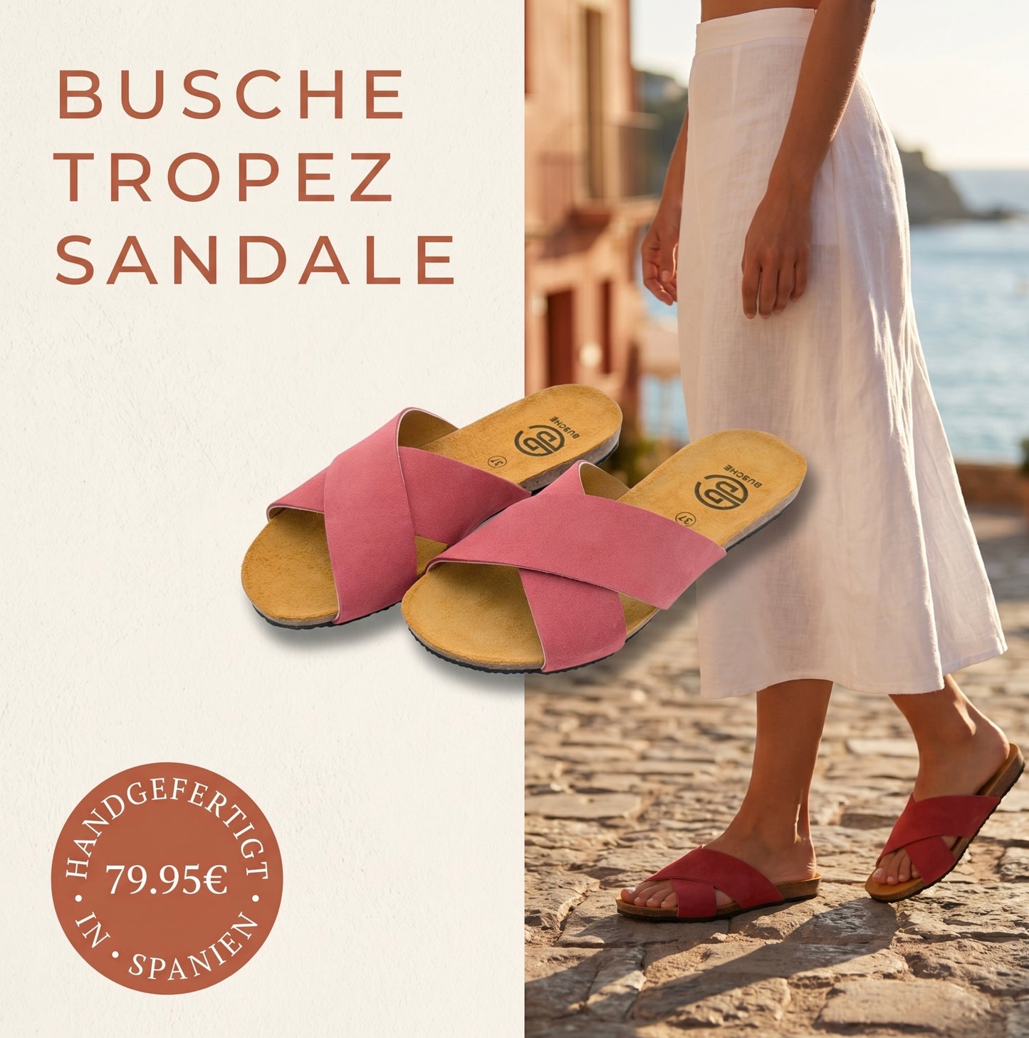 Busche Tropez Sandale carmin rot