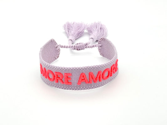 Stoffarmband edel gewebt im Boho Style "More Amore