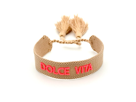 Stoffarmband edel gewebt im Boho Style " Dolce Vita"