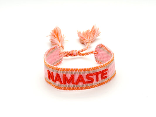Stoffarmband edel gewebt im Boho Style "Namaste"