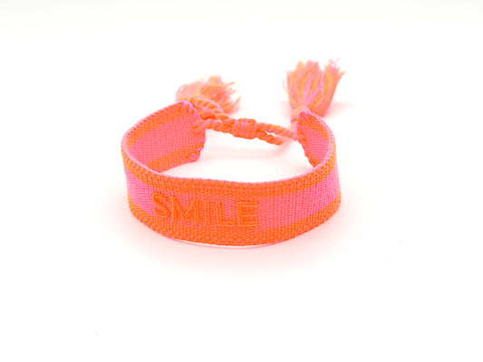 Stoffarmband edel gewebt im Boho Style "Smile"