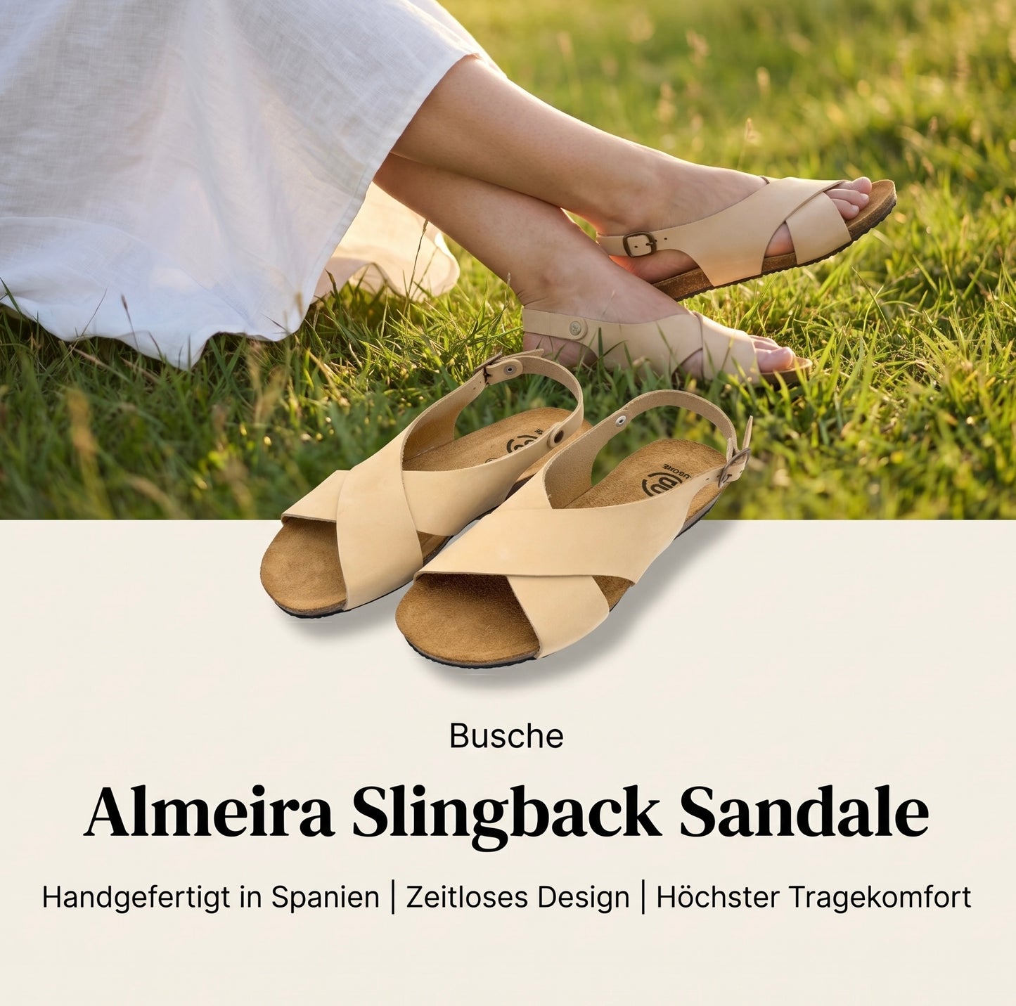 Busche Almeira Slingback Sandale sinai beige